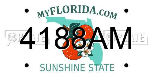 4188AM Florida License Plate