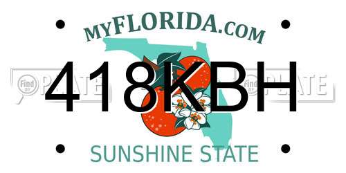 418KBH Florida License Plate