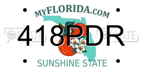 418PDR Florida License Plate