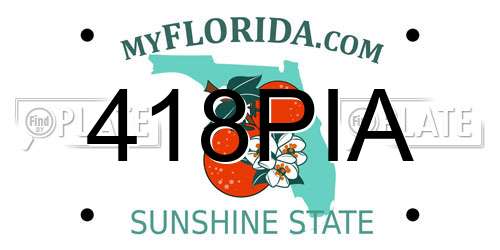 418PIA Florida License Plate