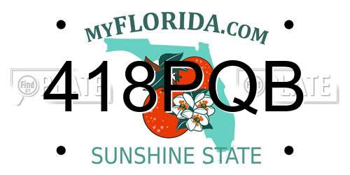 418PQB Florida License Plate