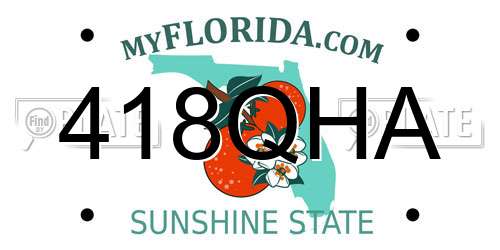 418QHA Florida License Plate