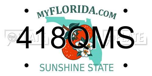418QMS Florida License Plate