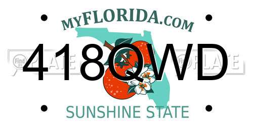 418QWD Florida License Plate