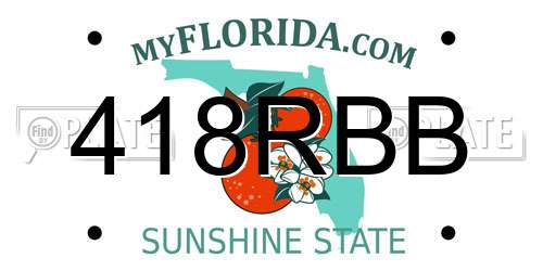 418RBB Florida License Plate
