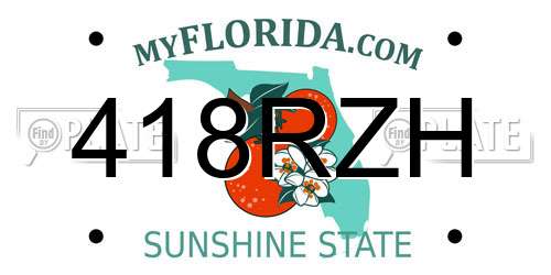 418RZH Florida License Plate