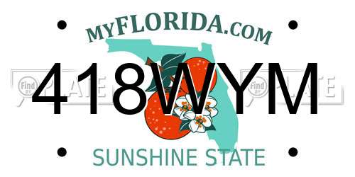 418WYM Florida License Plate