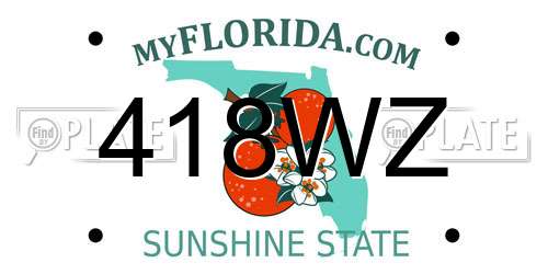 418WZ Florida License Plate
