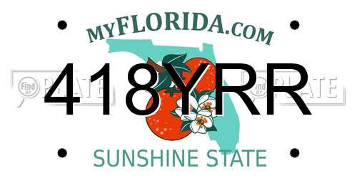 418YRR Florida License Plate