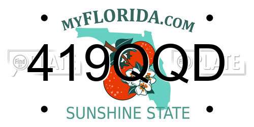 419QQD Florida License Plate