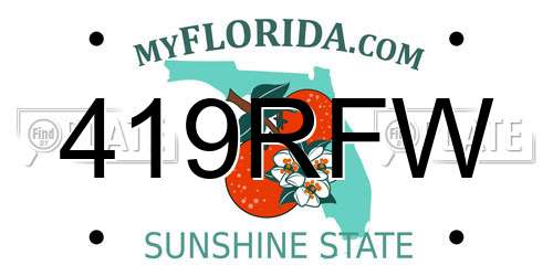 419RFW Florida License Plate