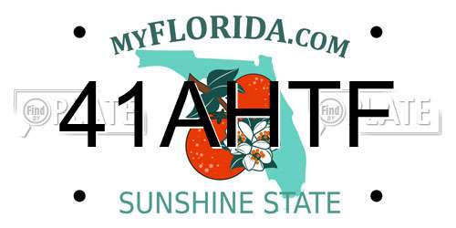 41AHTF Florida License Plate