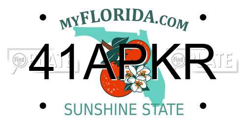41APKR Florida License Plate