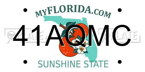 41AQMC Florida License Plate