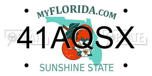 41AQSX Florida License Plate