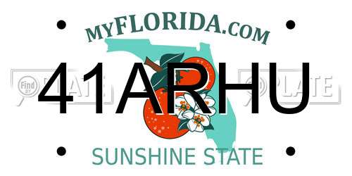 41ARHU Florida License Plate