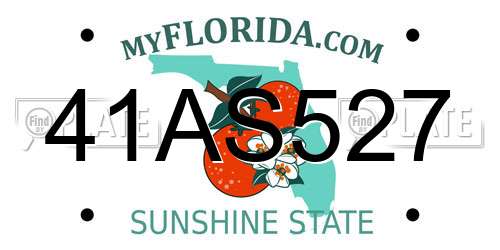41AS527 Florida License Plate