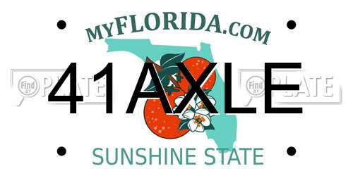 41AXLE Florida License Plate
