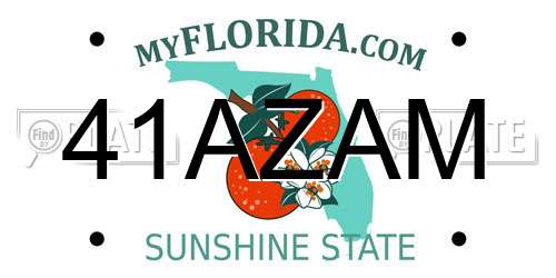 41AZAM Florida License Plate