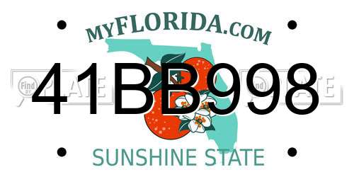 41BB998 Florida License Plate