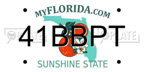 41BBPT Florida License Plate