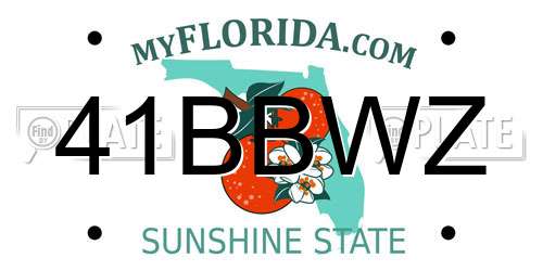41BBWZ Florida License Plate