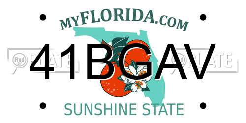 41BGAV Florida License Plate
