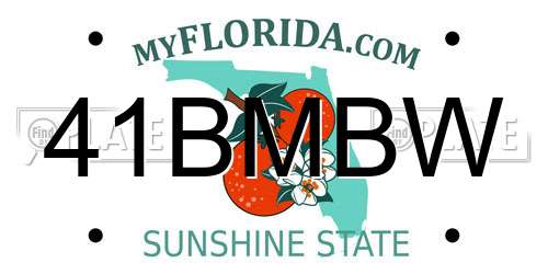 41BMBW Florida License Plate