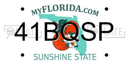 41BQSP Florida License Plate