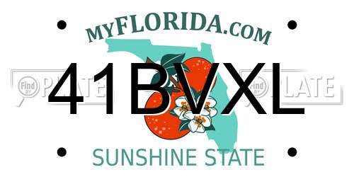 41BVXL Florida License Plate