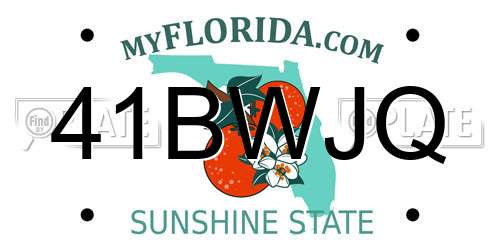 41BWJQ Florida License Plate