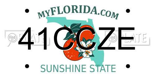 41CCZE Florida License Plate