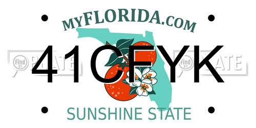 41CFYK Florida License Plate