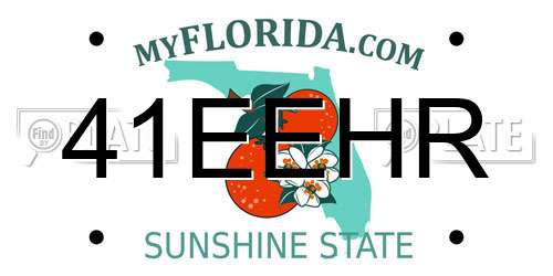 41EEHR Florida License Plate