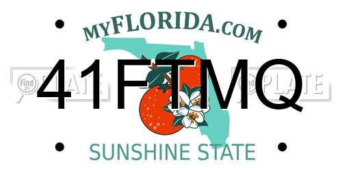 41FTMQ Florida License Plate