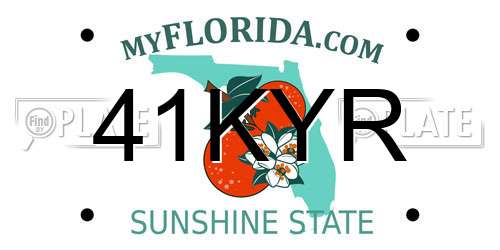 41KYR Florida License Plate