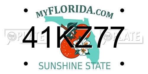 41KZ77 Florida License Plate