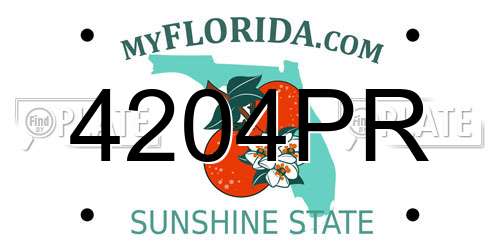 4204PR Florida License Plate
