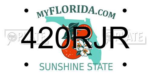 420RJR Florida License Plate