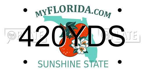 420YDS Florida License Plate