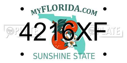 4216XF Florida License Plate