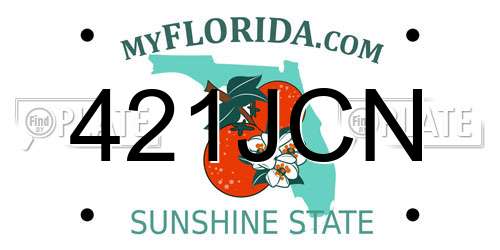 421JCN Florida License Plate