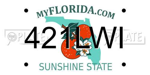 421LWI Florida License Plate