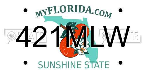 421MLW Florida License Plate
