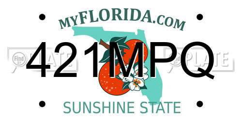 421MPQ Florida License Plate
