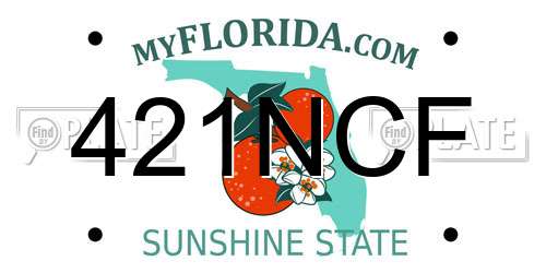421NCF Florida License Plate