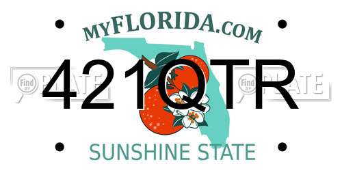 421QTR Florida License Plate