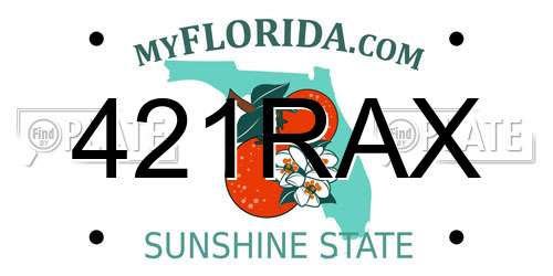 421RAX Florida License Plate