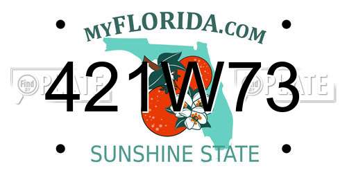 421W73 Florida License Plate