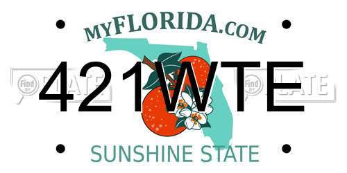 421WTE Florida License Plate
